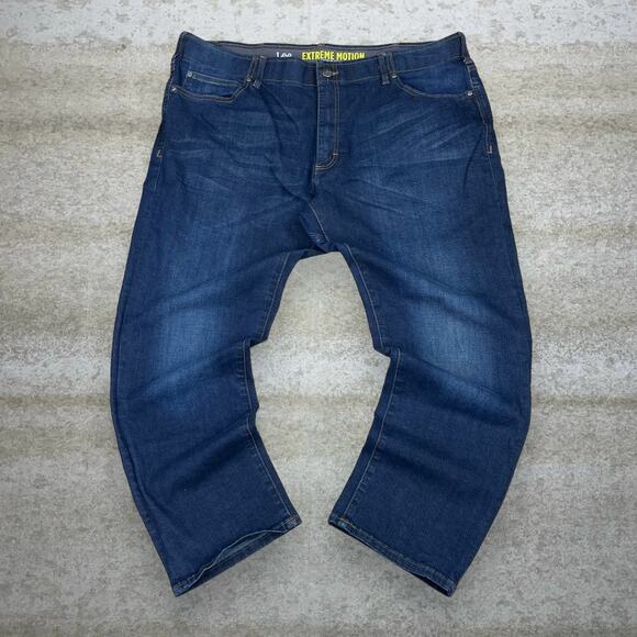 Vintage Y2K Lee Jeans 42x30 Straight Fit Tapered Leg Dark Wash Extreme Motion - Picture 2 of 4